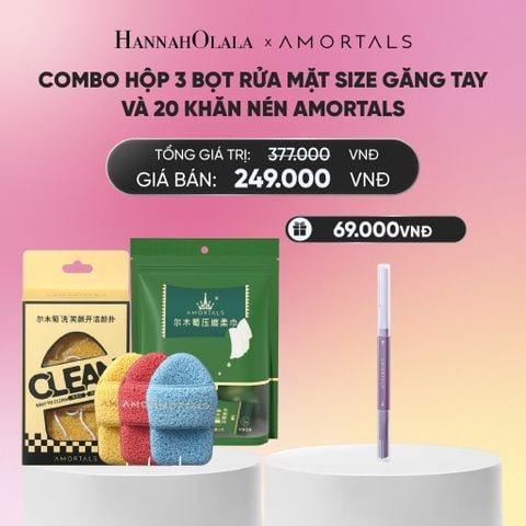  COMBO HỘP 3 BỌT RỬA MẶT SIZE GĂNG TAY VÀ 20 KHĂN NÉN AMORTALS_A2362 