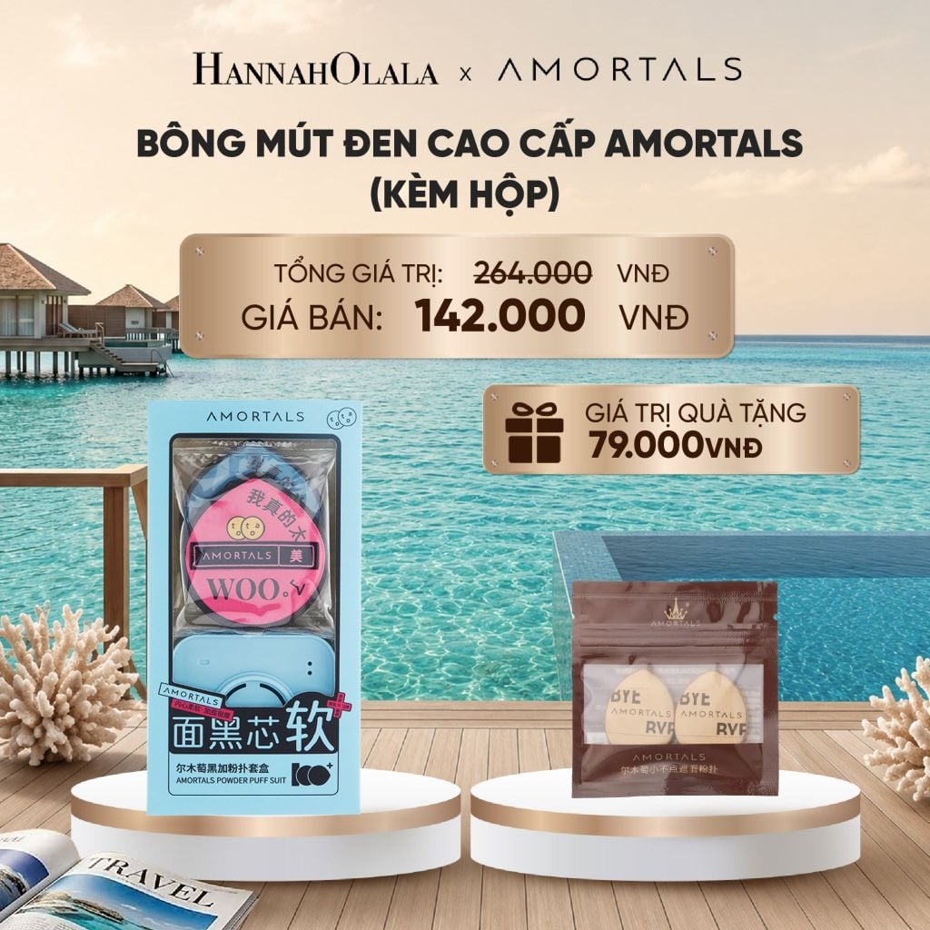 BÔNG MÚT ĐEN CAO CẤP AMORTALS (KÈM HỘP)_ D278 