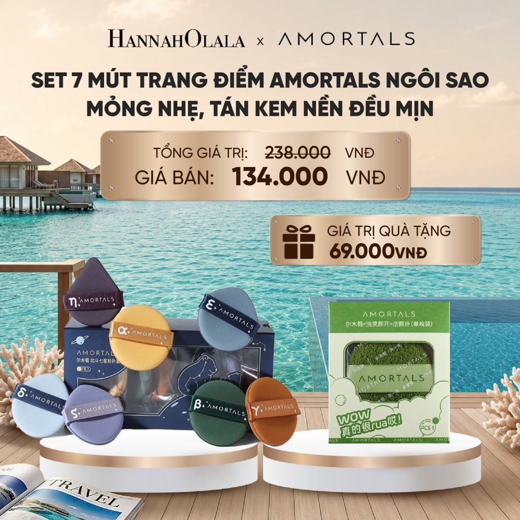  SET 7 MÚT TRANG ĐIỂM AMORTALS NGÔI SAO – MỎNG NHẸ, TÁN KEM NỀN ĐỀU MỊN_ D182 