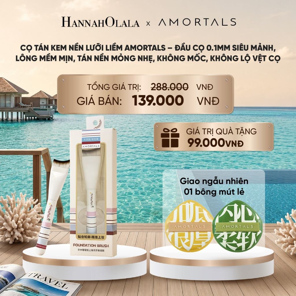  CỌ TÁN KEM NỀN LƯỠI LIỀM AMORTALS – ĐẦU CỌ 0.1MM SIÊU MẢNH, LÔNG MỀM MỊN, TÁN NỀN MỎNG NHẸ, KHÔNG MỐC, KHÔNG LỘ VỆT CỌ_ D411 