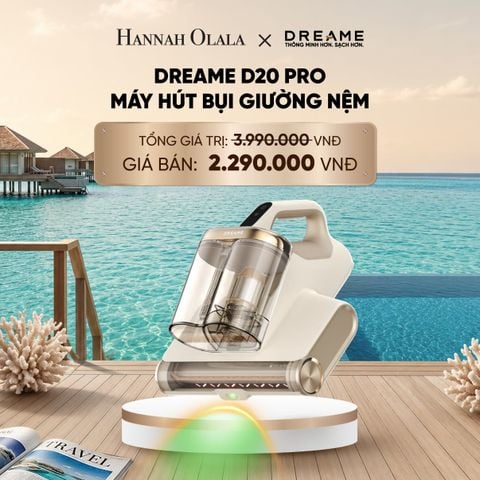  DREAME D20 PRO MÁY HÚT BỤI GIƯỜNG NỆM LỰC HÚT 15.500 PA - DIỆT KHUẨN LED UV ĐẾN 99,99% - BH 24 THÁNG 