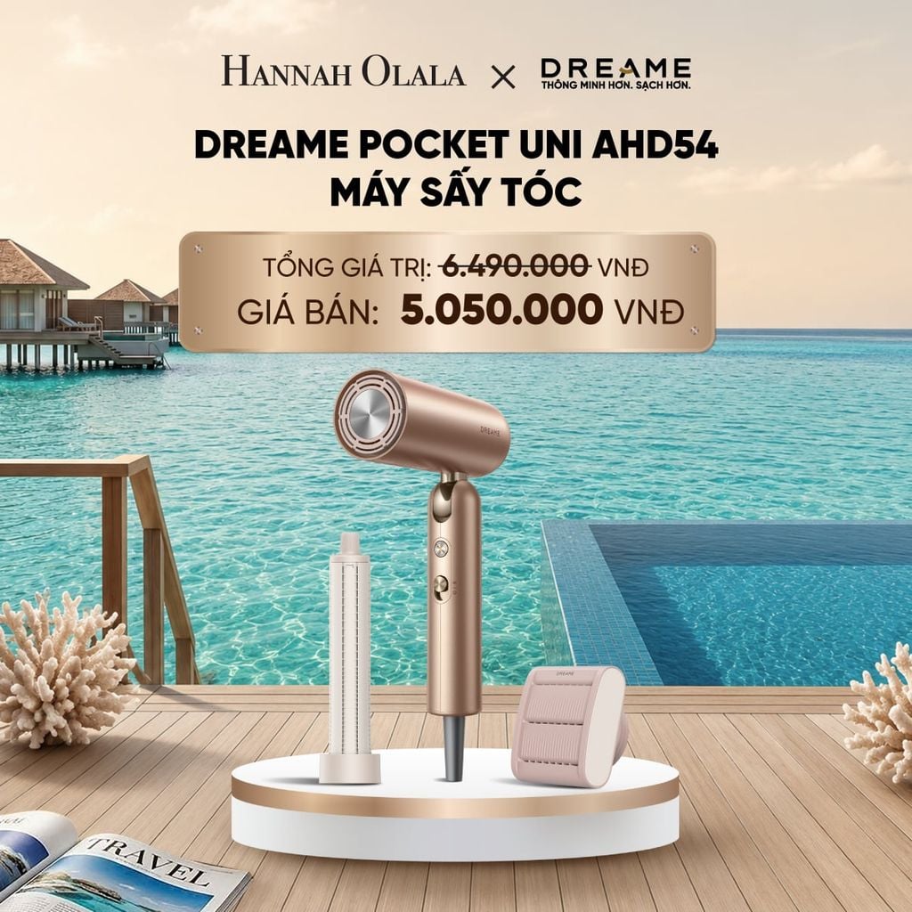  DREAME POCKET UNI AHD54 MÁY SẤY TÓC ION ÂM TƯƠNG THÍCH ĐIỆN ÁP TOÀN CẦU GẤP GỌN TÍCH HỢP TẠO KIỂU TÓC - BH 24 THÁNG_ D1170 