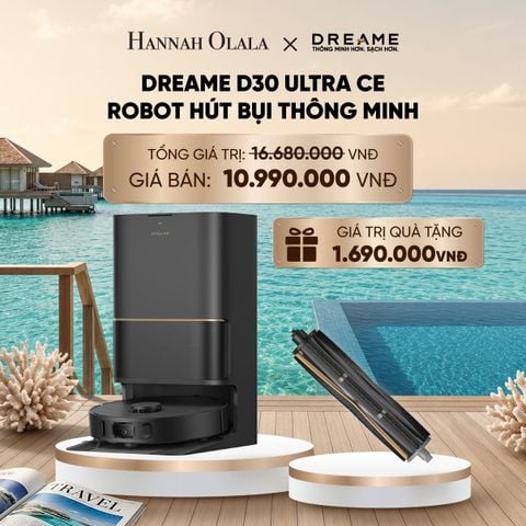  DREAME D30 ULTRA CE ROBOT HÚT BỤI THÔNG MINH - LỰC HÚT 25.000PA - SẤY KHÔ GIẺ LAU KHÍ NÓNG - BH 24 THÁNG_ D1162 
