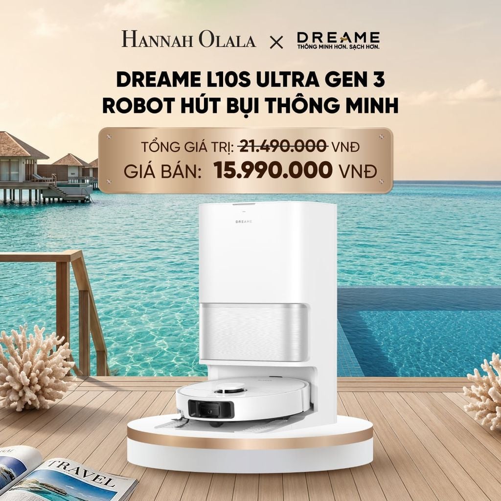 DREAME L10S ULTRA GEN 3 ROBOT HÚT BỤI THÔNG MINH - LỰC HÚT 25.000PA - TÙY CHỈNH VỚI 5 CẤP ĐỘ HÚT - BH 24 THÁNG_ D1164 