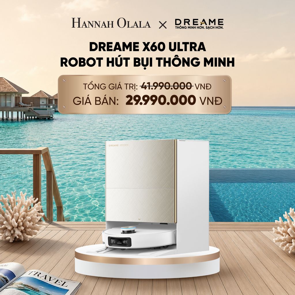  DREAME X60 ULTRA ROBOT HÚT BỤI THÔNG MINH - VƯỢT CHƯỚNG NGẠI KÉP LÊN TỚI 8.8CM - THIẾT KẾ SIÊU MỎNG 7.95CM_ D1166 