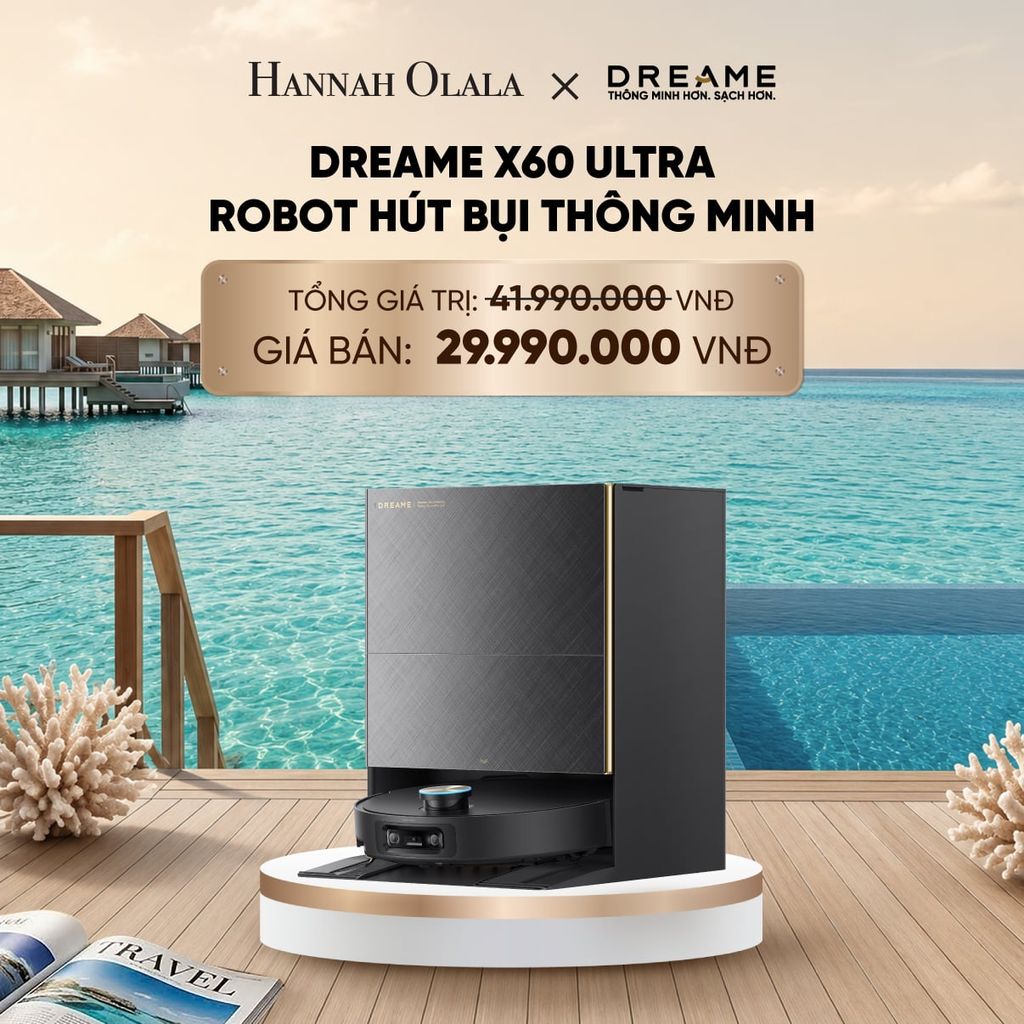  DREAME X60 ULTRA ROBOT HÚT BỤI THÔNG MINH - VƯỢT CHƯỚNG NGẠI KÉP LÊN TỚI 8.8CM - THIẾT KẾ SIÊU MỎNG 7.95CM_ D1166 