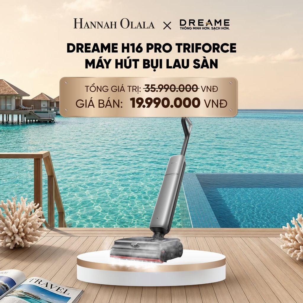  DREAME H16 PRO TRIFORCE MÁY HÚT BỤI LAU SÀN HƠI NƯỚC 200ºC - GIẶT NÓNG 90°C - LAU SÀN VỚI BỌT CHUYÊN SÂU - BH 24 THÁNG 