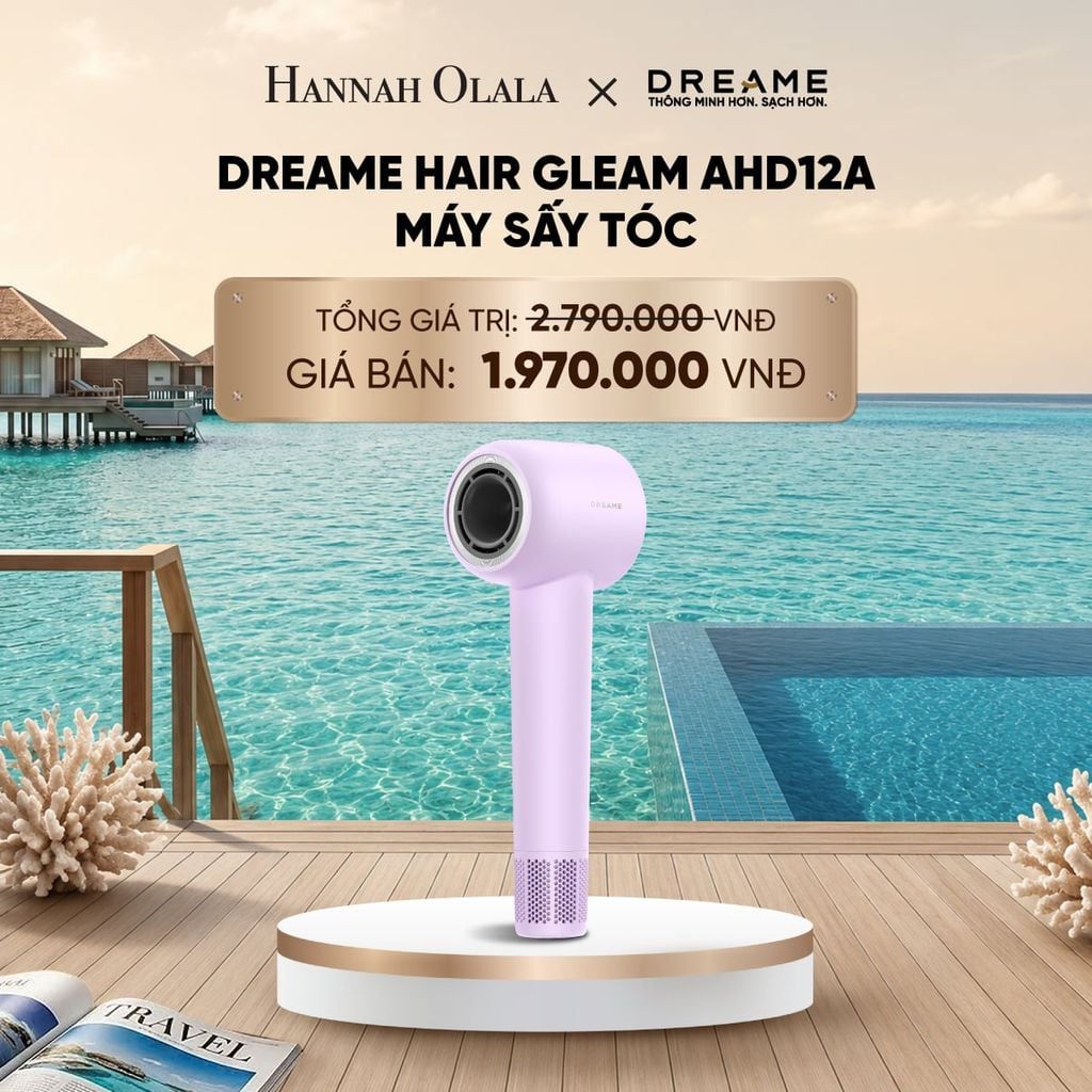  DREAME HAIR GLEAM AHD12A MÁY SẤY TÓC ION ÂM - 4 CHẾ ĐỘ SẤY NÓNG LẠNH - 200 TRIỆU ION ÂM - BH 24 THÁNG_ D1168 