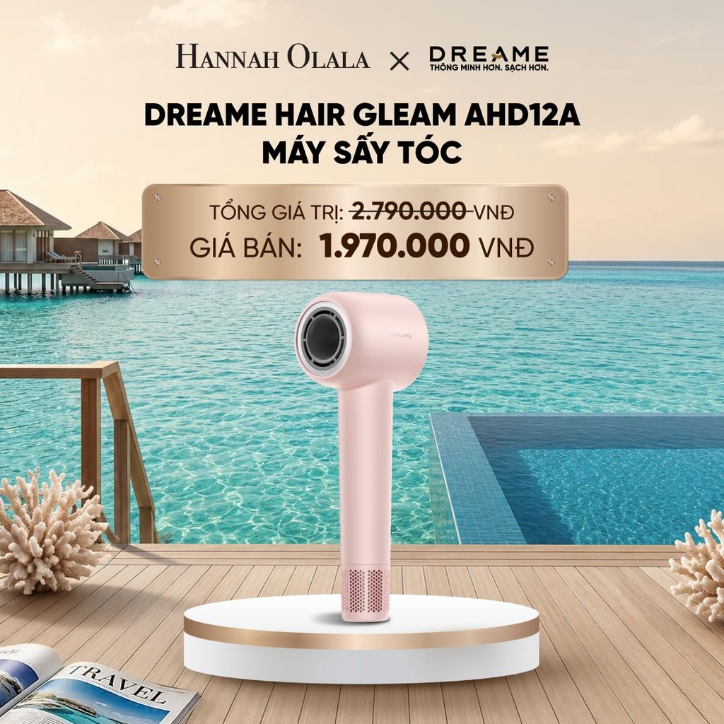  DREAME HAIR GLEAM AHD12A MÁY SẤY TÓC ION ÂM - 4 CHẾ ĐỘ SẤY NÓNG LẠNH - 200 TRIỆU ION ÂM - BH 24 THÁNG_ D1168 