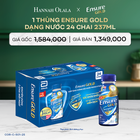  DEAL 12: 1 THÙNG ENSURE GOLD DẠNG NƯỚC 24 CHAI 237ML 