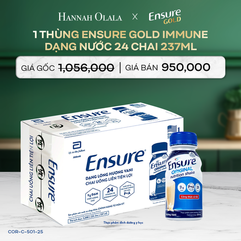  DEAL 11: 1 THÙNG ENSURE GOLD IMMUNE DẠNG NƯỚC 24 CHAI 237ML 