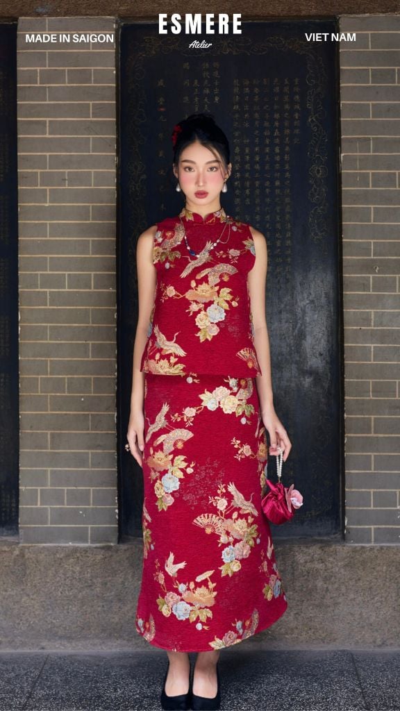  DEAL 10: SET ĐỒ MẶC TẾT 02 MÓN HOA NIÊN 