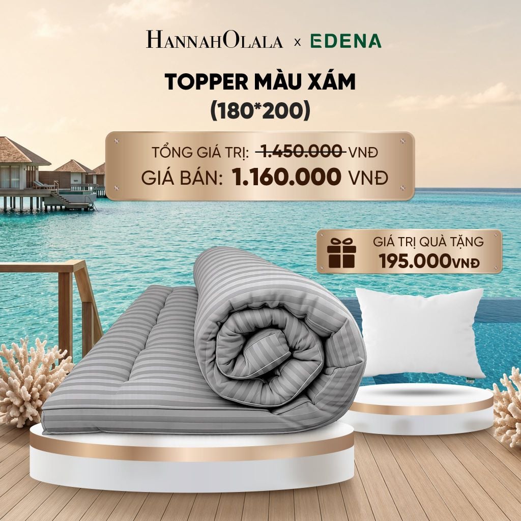  TOPPER MÀU EDENA DÀY 5CM HỖ TRỢ ÊM ÁI 