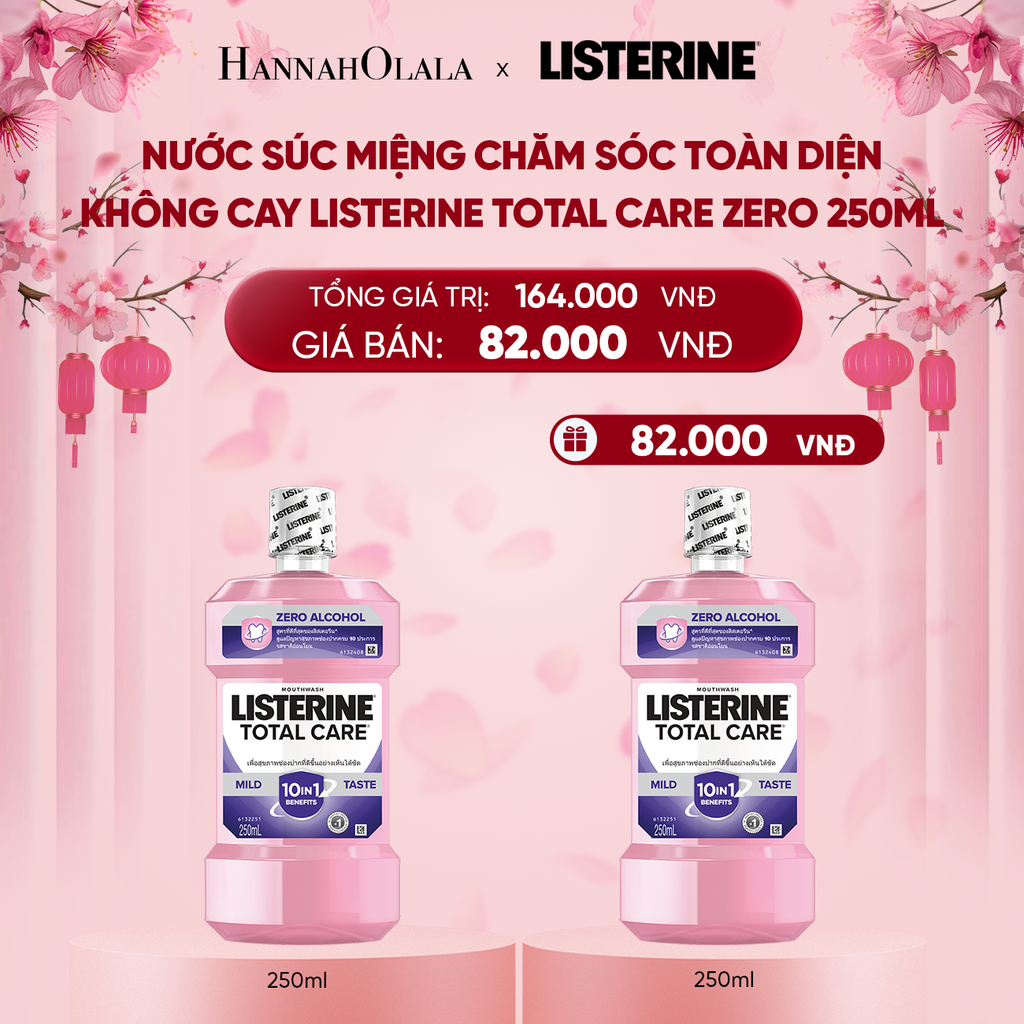  DEAL 4: NƯỚC SÚC MIỆNG CHĂM SÓC TOÀN DIỆN KHÔNG CAY LISTERINE TOTAL CARE ZERO 250ML 