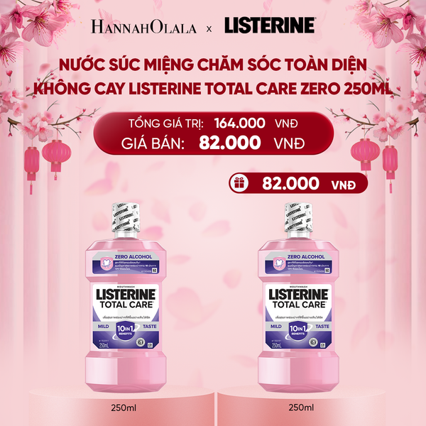  A1565_DEAL 4: NƯỚC SÚC MIỆNG CHĂM SÓC TOÀN DIỆN KHÔNG CAY LISTERINE TOTAL CARE ZERO 250ML 