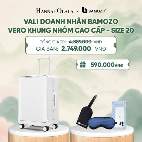  VALI DOANH NHÂN BAMOZO VERO KHUNG NHÔM CAO CẤP (TẶNG TAG HÀNH LÝ DA + TÚI ĐỰNG ĐT CHỐNG NƯỚC + BỊT MẮT LỤA SATIN) - DEAL 5 - A797 