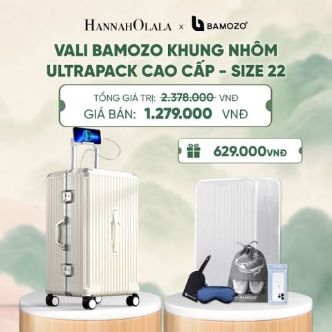  VALI BAMOZO ULTRAPACK LITE CAO CẤP BẢN KHÓA KÉO ( (TẶNG TAG VALI DA + TÚI ĐỰNG ĐT CHỐNG NƯỚC + TÚI ĐỰNG GIÀY + HỘP ĐỰNG BÀN CHẢI) - A702 