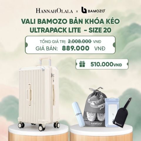 VALI BAMOZO ULTRAPACK LITE CAO CẤP BẢN KHÓA KÉO ( (TẶNG TAG VALI DA + TÚI ĐỰNG ĐT CHỐNG NƯỚC + TÚI ĐỰNG GIÀY + HỘP ĐỰNG BÀN CHẢI) - A702 