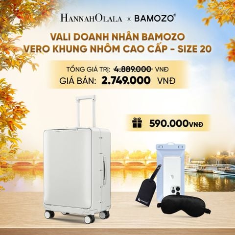  DEAL 5: VALI DOANH NHÂN BAMOZO VERO KHUNG NHÔM CAO CẤP (TẶNG TAG HÀNH LÝ DA + TÚI ĐỰNG ĐT CHỐNG NƯỚC + BỊT MẮT LỤA SATIN) - E1286 