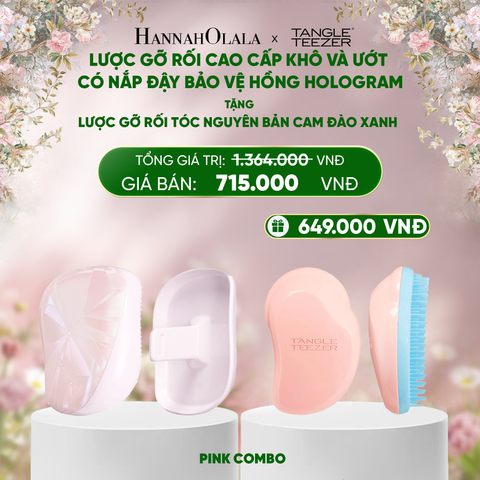  DEAL 7: MUA 1 LƯỢC GỠ RỐI TÓC KHÔ VÀ ƯỚT CÓ NẮP ĐẬY BẢO VỆ MÀU HỒNG HOLOGRAM TẶNG 1 LƯỢC GỠ RỐI TÓC ƯỚT NGUYÊN BẢN HỒNG CAM ĐÀO 