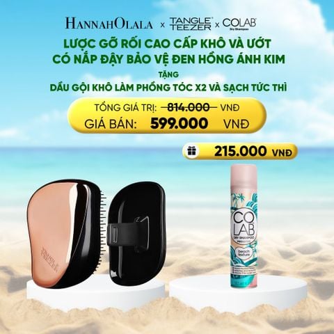  DEAL 8: [MUA 1 - TẶNG 1] LƯỢC GỠ RỐI CÓ NẮP ĐẬY TIẸN DỤNG MÀU ĐEN HỒNG ÁNH KIM - TẶNG 1 DẦU GỘI KHÔ LÀM PHỒNG X2 VÀ SẠCH TÓC TỨC THÌ 