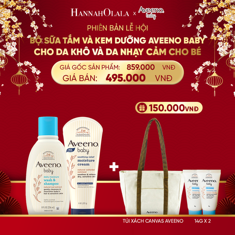  A1787_DEAL 11: BỘ SỮA TẮM VÀ KEM DƯỠNG AVEENO BABY CHO DA KHÔ VÀ DA NHẠY CẢM CHO BÉ 
