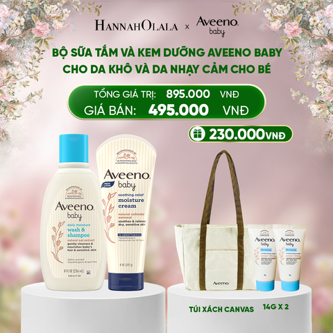  DEAL 11: BỘ SỮA TẮM VÀ KEM DƯỠNG AVEENO BABY CHO DA KHÔ VÀ DA NHẠY CẢM CHO BÉ 