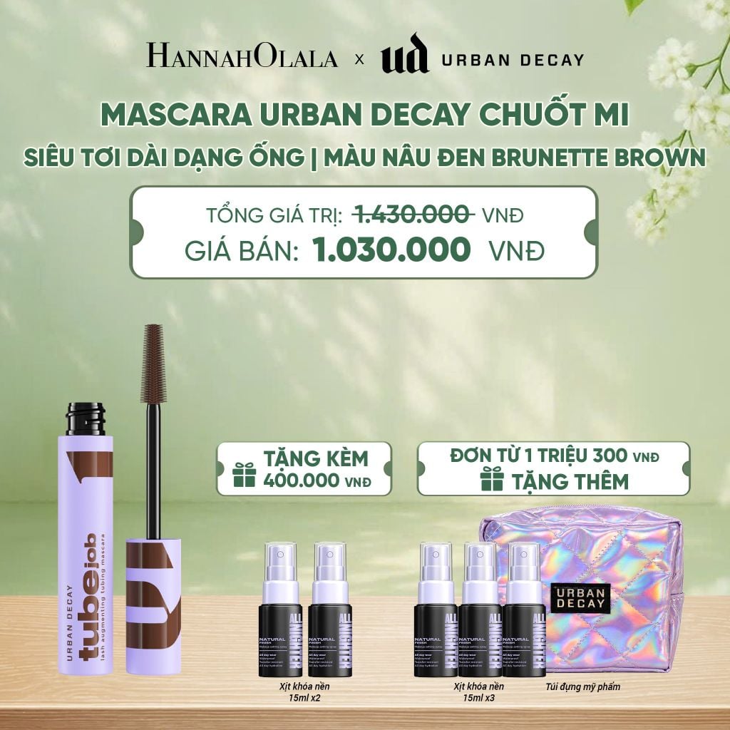  MASCARA URBAN DECAY CHUỐT MI SIÊU TƠI DÀI DẠNG ỐNG, KHÔNG SỤP, KHÔNG LEM, TẨY TRANG DỄ DÀNG - A213 
