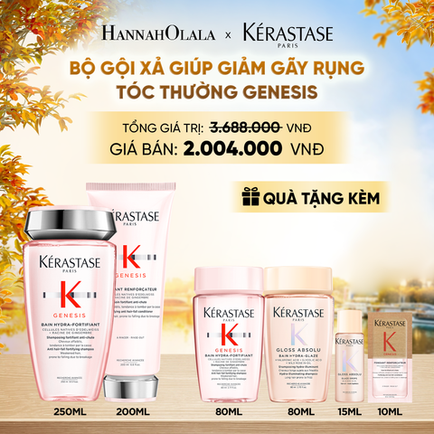  BỘ SẢN PHẨM DẦU GỘI BAIN HYDRA-FORTIFIANT GENESIS 250ML VÀ DẦU XẢ GENESIS FONDANT RENFORCATEUR 200ML - E488 