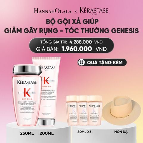  BỘ SẢN PHẨM DẦU GỘI BAIN HYDRA-FORTIFIANT GENESIS 250ML VÀ DẦU XẢ GENESIS FONDANT RENFORCATEUR 200ML_A1349 