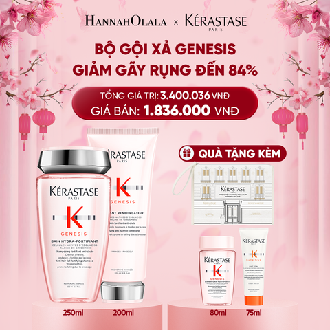  DEAL 3: BỘ SẢN PHẨM DẦU GỘI BAIN HYDRA-FORTIFIANT GENESIS 250ML VÀ DẦU XẢ GENESIS FONDANT RENFORCATEUR 200ML 