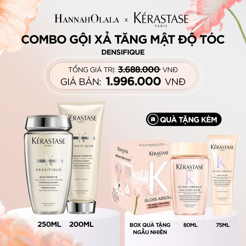  DEAL 6: BỘ GỘI XẢ GIÚP TĂNG MẬT ĐỘ TÓC KERASTASE (BAIN DENSITE 250ML + FONDANT DENSITE 200ML 