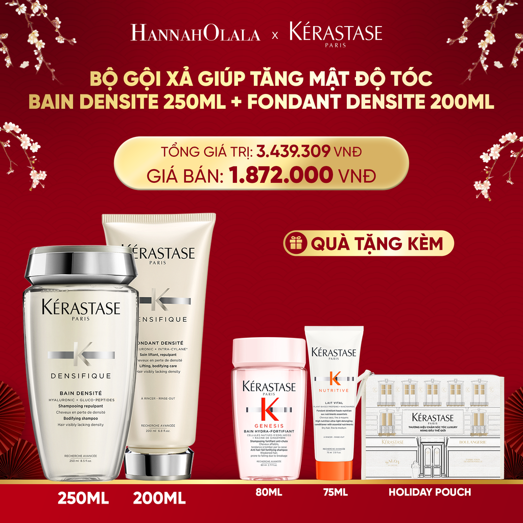  DEAL 4: BỘ GỘI XẢ GIÚP TĂNG MẬT ĐỘ TÓC KERASTASE (BAIN DENSITE 250ML + FONDANT DENSITE 200ML 