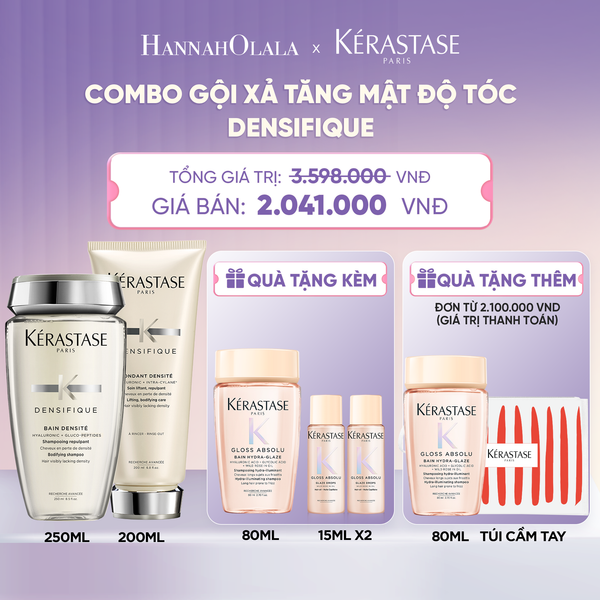  BỘ GỘI XẢ GIÚP TĂNG MẬT ĐỘ TÓC KERASTASE (BAIN DENSITE 250ML + FONDANT DENSITE 200ML - H027 