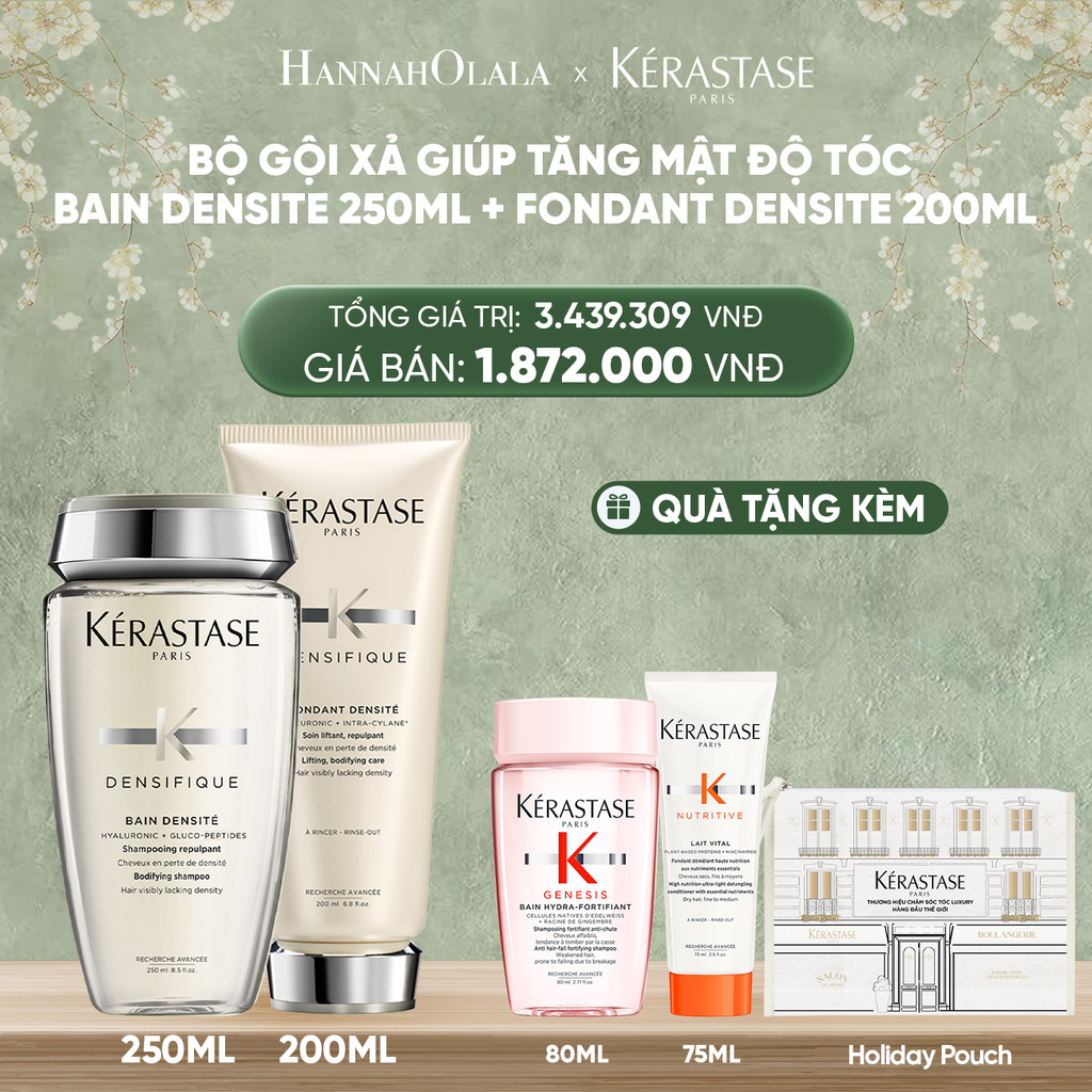  DEAL 4: BỘ GỘI XẢ GIÚP TĂNG MẬT ĐỘ TÓC KERASTASE (BAIN DENSITE 250ML + FONDANT DENSITE 200ML 