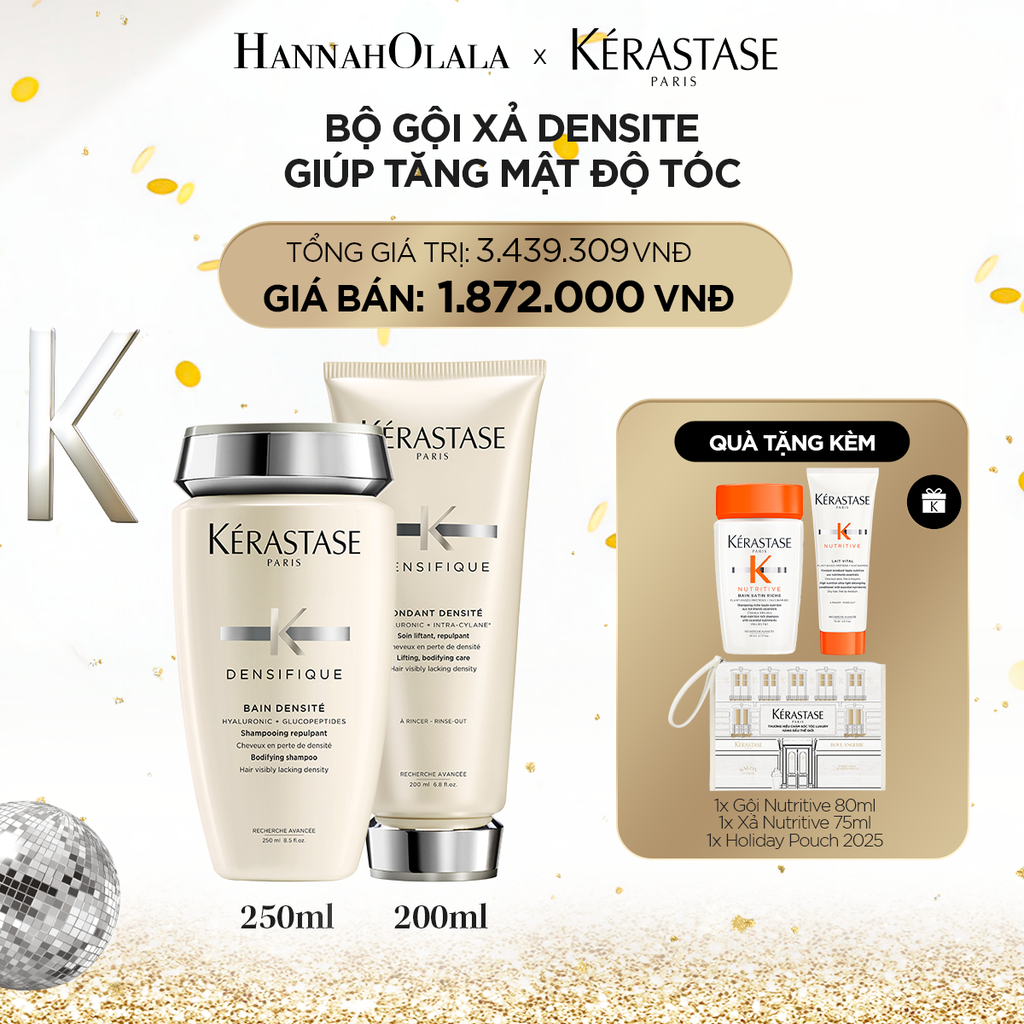  DEAL 5: BỘ GỘI XẢ GIÚP TĂNG MẬT ĐỘ TÓC KERASTASE (BAIN DENSITE 250ML + FONDANT DENSITE 200ML 