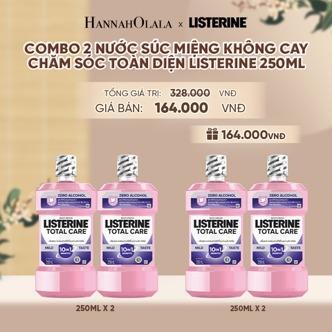  MUA 2 TẶNG 2 NƯỚC SÚC MIỆNG CHĂM SÓC TOÀN DIỆN KHÔNG CAY LISTERINE TOTAL CARE ZERO 250ML - A590 