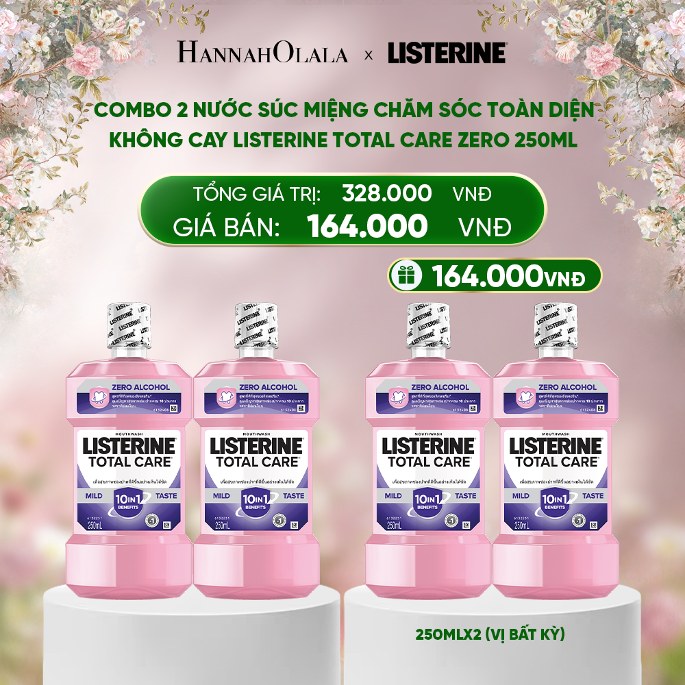  DEAL 15: COMBO 2 NƯỚC SÚC MIỆNG CHĂM SÓC TOÀN DIỆN LISTERINE TOTAL CARE 250ML 