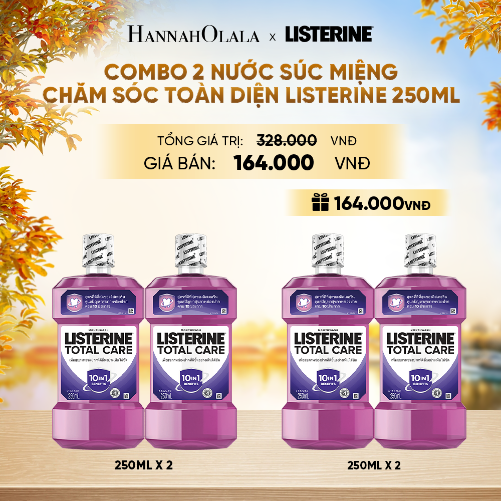  MUA 2 TẶNG 2 NƯỚC SÚC MIỆNG CHĂM SÓC TOÀN DIỆN LISTERINE TOTAL CARE 250ML - E870 