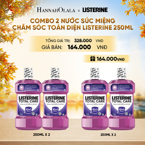  MUA 2 TẶNG 2 NƯỚC SÚC MIỆNG CHĂM SÓC TOÀN DIỆN LISTERINE TOTAL CARE 250ML - E870 