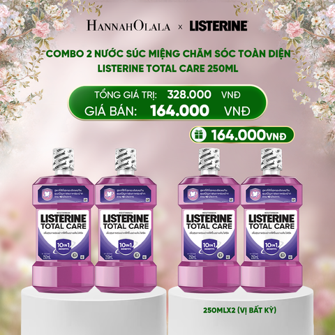  DEAL 16: COMBO 2 NƯỚC SÚC MIỆNG CHĂM SÓC TOÀN DIỆN KHÔNG CAY LISTERINE TOTAL CARE ZERO 250ML 