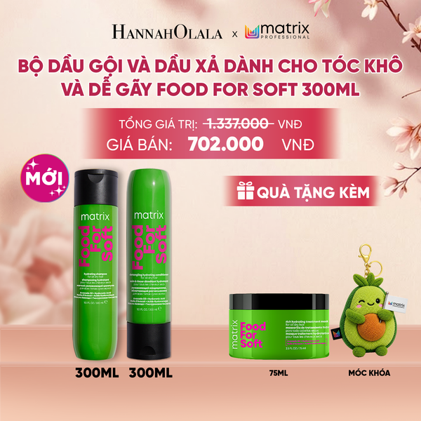  BỘ DẦU GỘI VÀ DẦU XẢ DÀNH CHO TÓC KHÔ VÀ DỄ GÃY FOOD FOR SOFT 300ML 