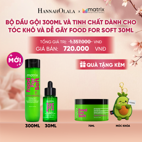  BỘ DẦU GỘI 300ML VÀ TINH CHẤT DÀNH CHO TÓC KHÔ VÀ DỄ GÃY FOOD FOR SOFT 30ML 