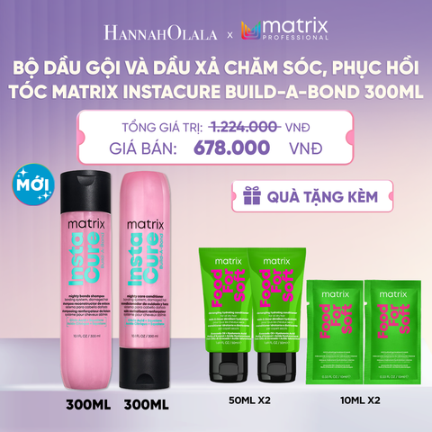  BỘ DẦU GỘI VÀ DẦU XẢ CHĂM SÓC, PHỤC HỒI TÓC MATRIX INSTACURE BUILD-A-BOND 300ML  - L053 