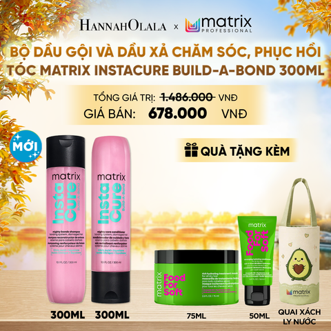  BỘ DẦU GỘI VÀ DẦU XẢ CHĂM SÓC, PHỤC HỒI TÓC MATRIX INSTACURE BUILD-A-BOND 300ML - E510 