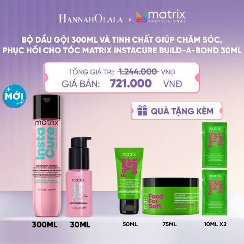  BỘ DẦU GỘI 300ML VÀ TINH CHẤT GIÚP CHĂM SÓC, PHỤC HỒI CHO TÓC MATRIX INSTACURE BUILD-A-BOND 30ML  - L055 