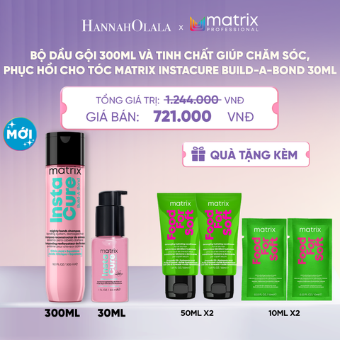  BỘ DẦU GỘI 300ML VÀ TINH CHẤT GIÚP CHĂM SÓC, PHỤC HỒI CHO TÓC MATRIX INSTACURE BUILD-A-BOND 30ML  - L055 