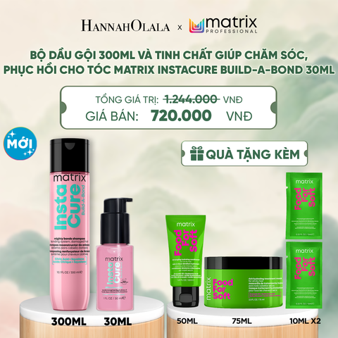  BỘ DẦU GỘI 300ML VÀ TINH CHẤT GIÚP CHĂM SÓC, PHỤC HỒI CHO TÓC MATRIX INSTACURE BUILD-A-BOND 30ML - A431 