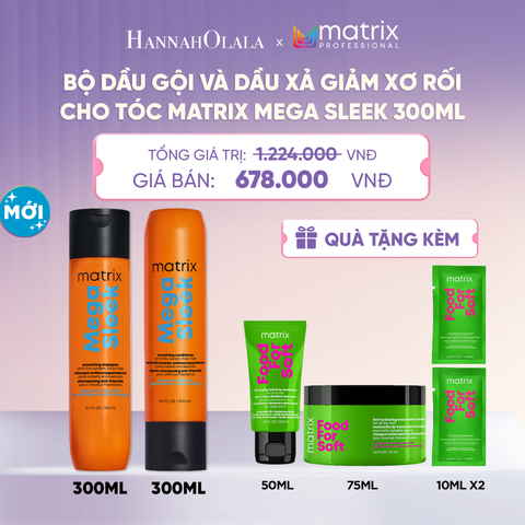  BỘ DẦU GỘI VÀ DẦU XẢ GIẢM XƠ RỐI CHO TÓC MATRIX MEGA SLEEK 300ML  - L051 