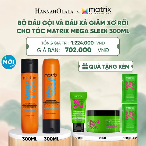  BỘ DẦU GỘI VÀ DẦU XẢ GIẢM XƠ RỐI CHO TÓC MATRIX MEGA SLEEK 300ML - A427 